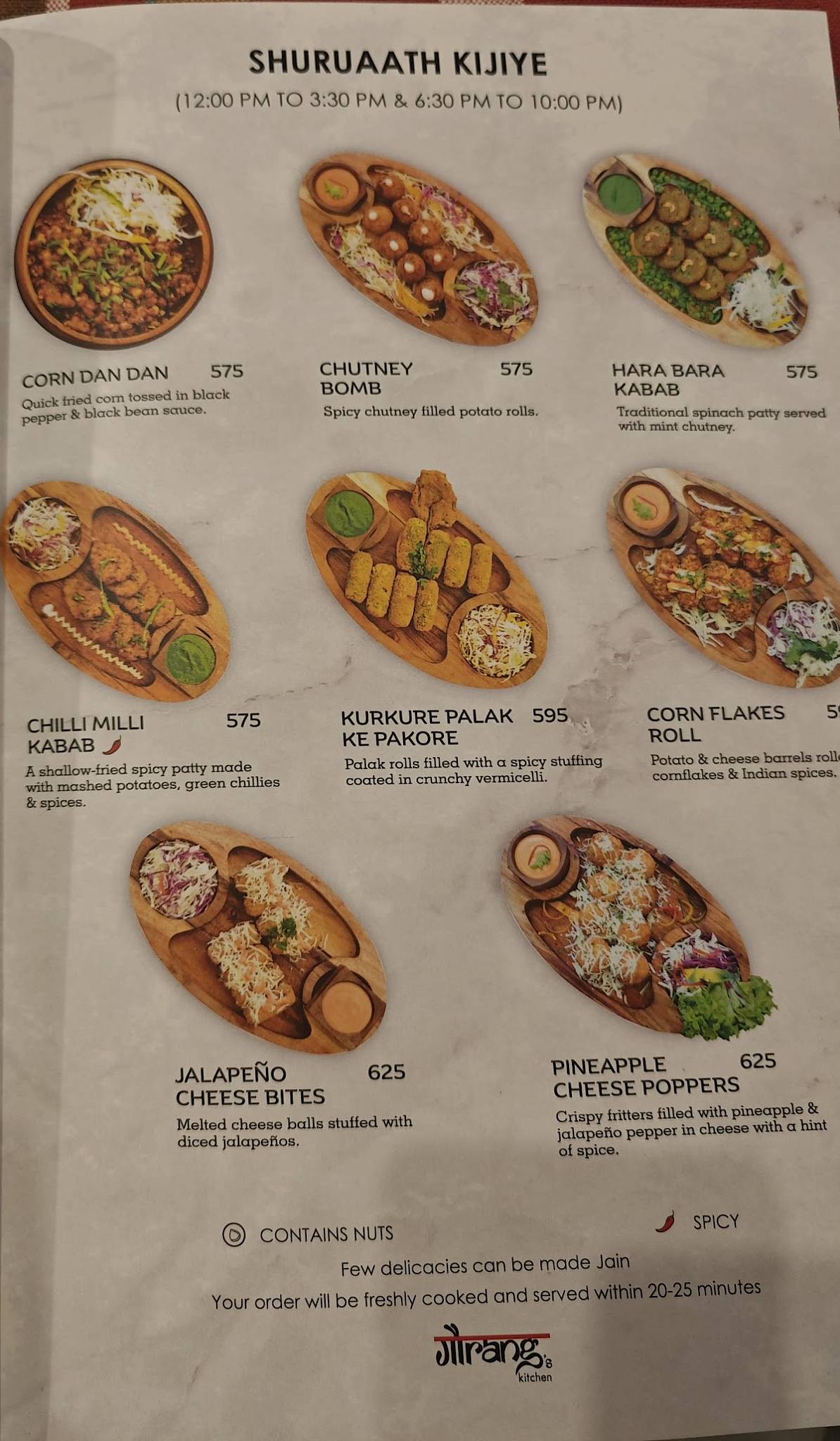 Gaurang's Kitchen Pure Veg Restaurant In Jubilee Hills menu