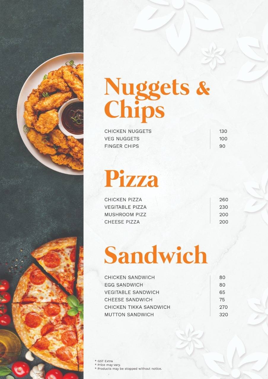 Gazania Indo Arab Restaurant menu