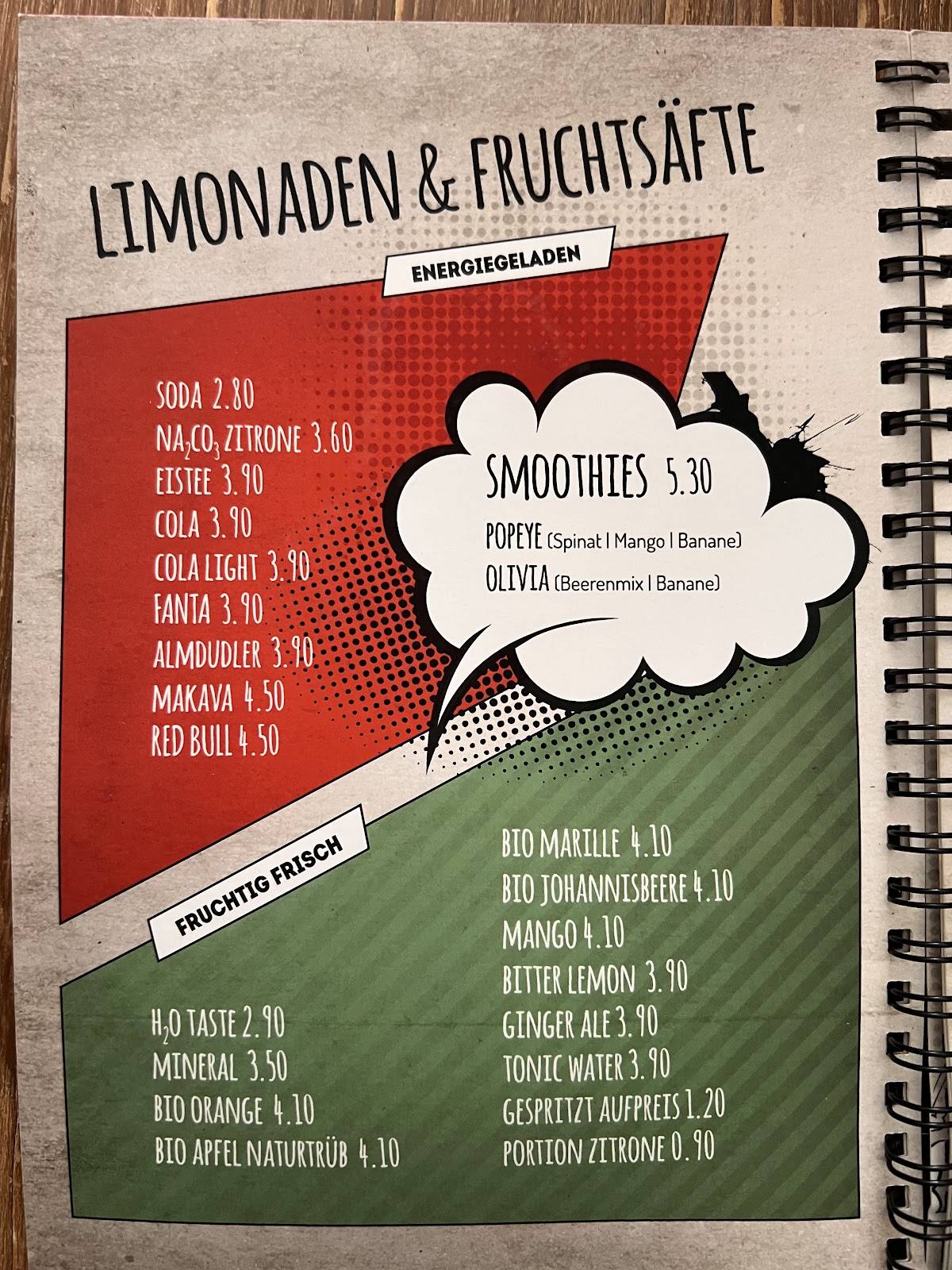 Menu de Geek's Café-Bar