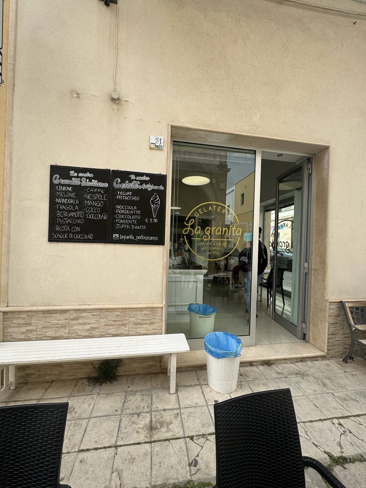 Menu di Gelateria La Granita Porto Cesareo 