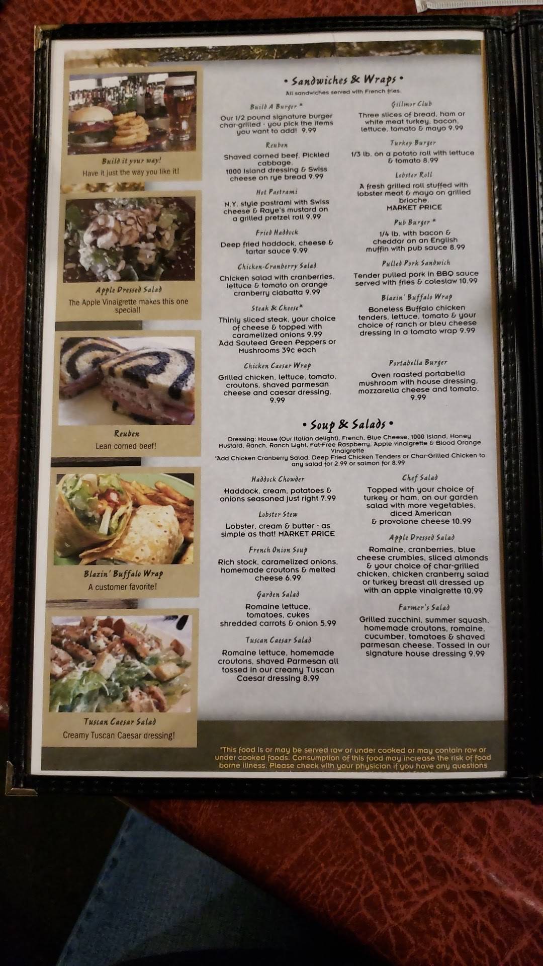 Menu at Gillmor's Restaurant, Lincoln, 236 W Broadway
