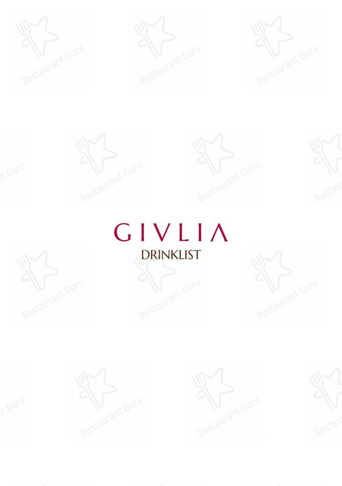 Menu bar per Giulia Restaurant in Roma
