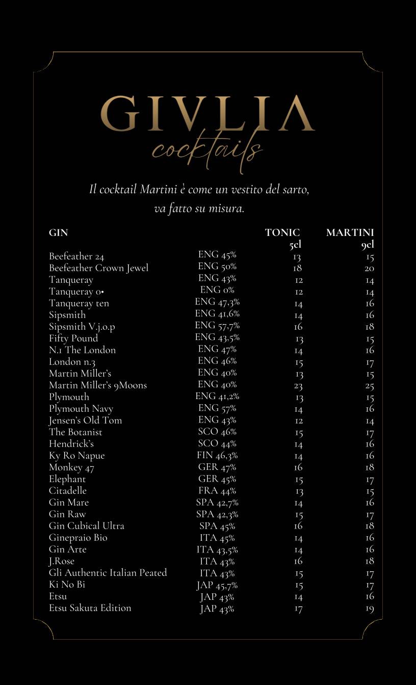 Menu di Giulia Restaurant 