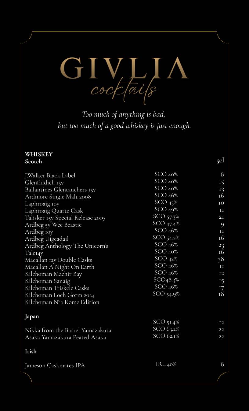 Menu di Giulia Restaurant 