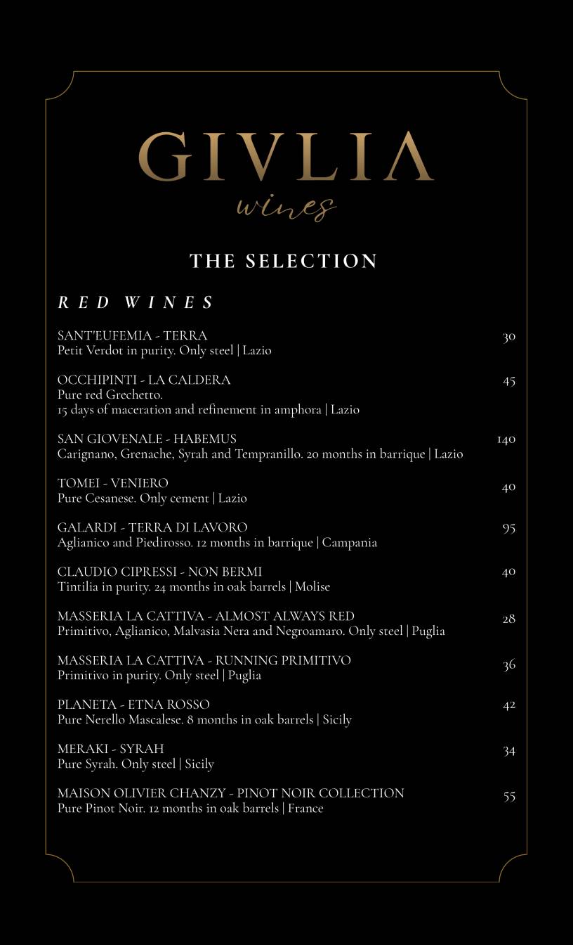 Menu di Giulia Restaurant 