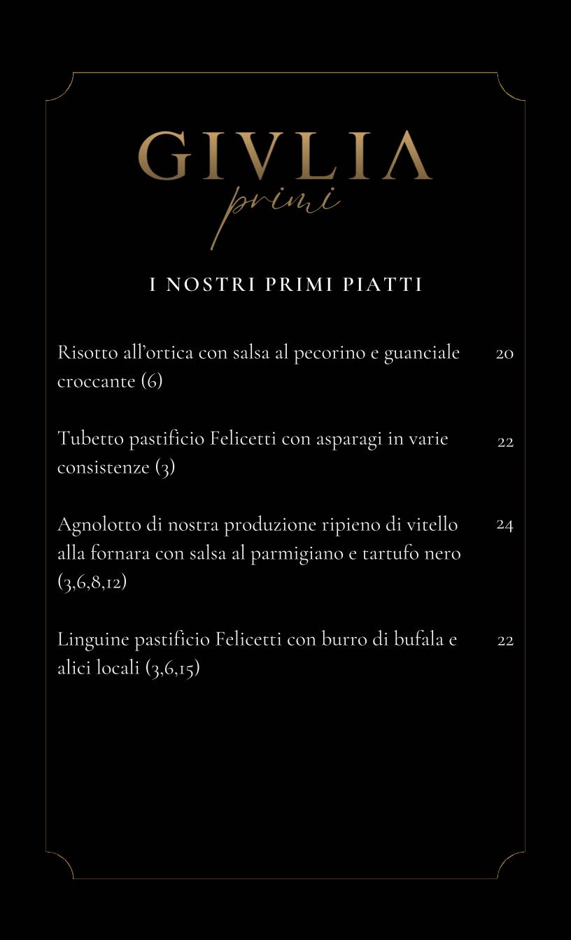 Menu di Giulia Restaurant 