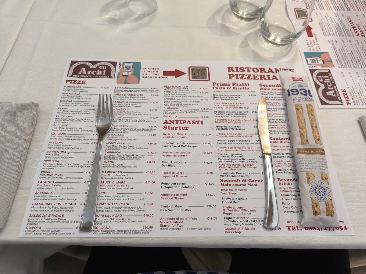 Menu di Gli Archi 