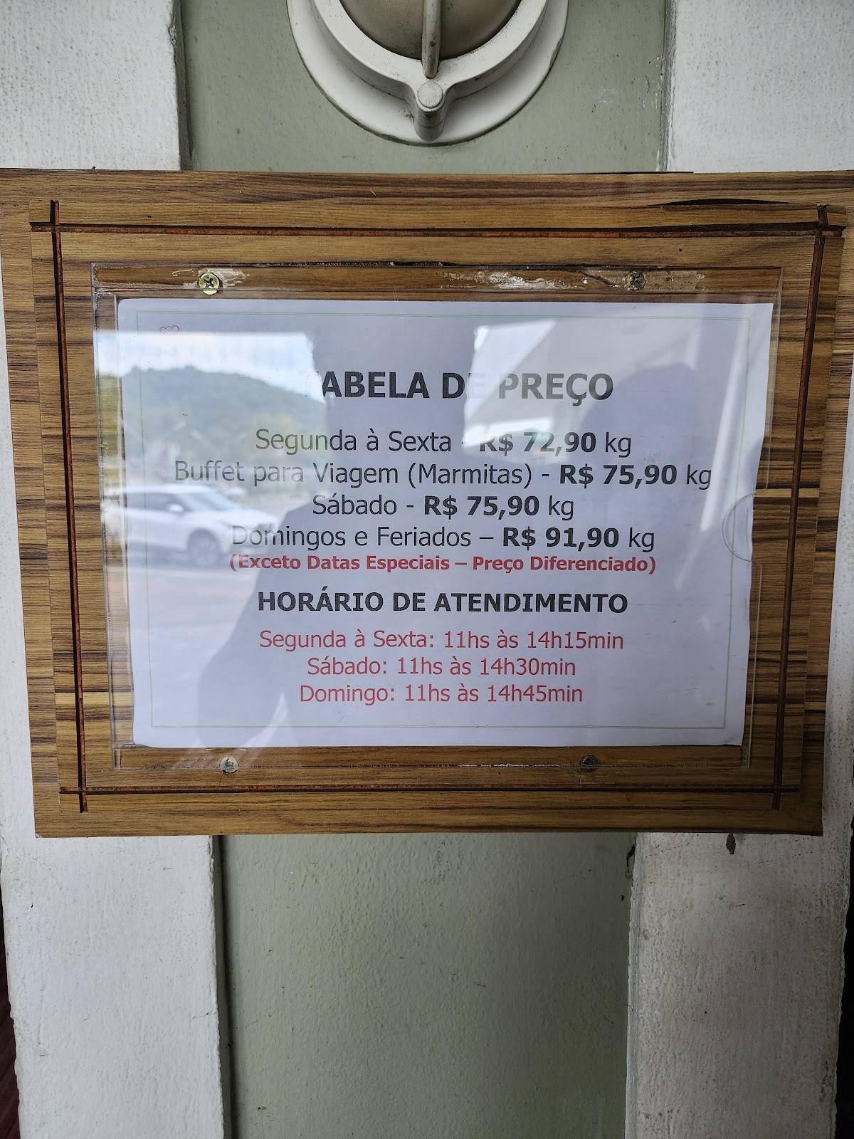 Restaurante Glória cardápio