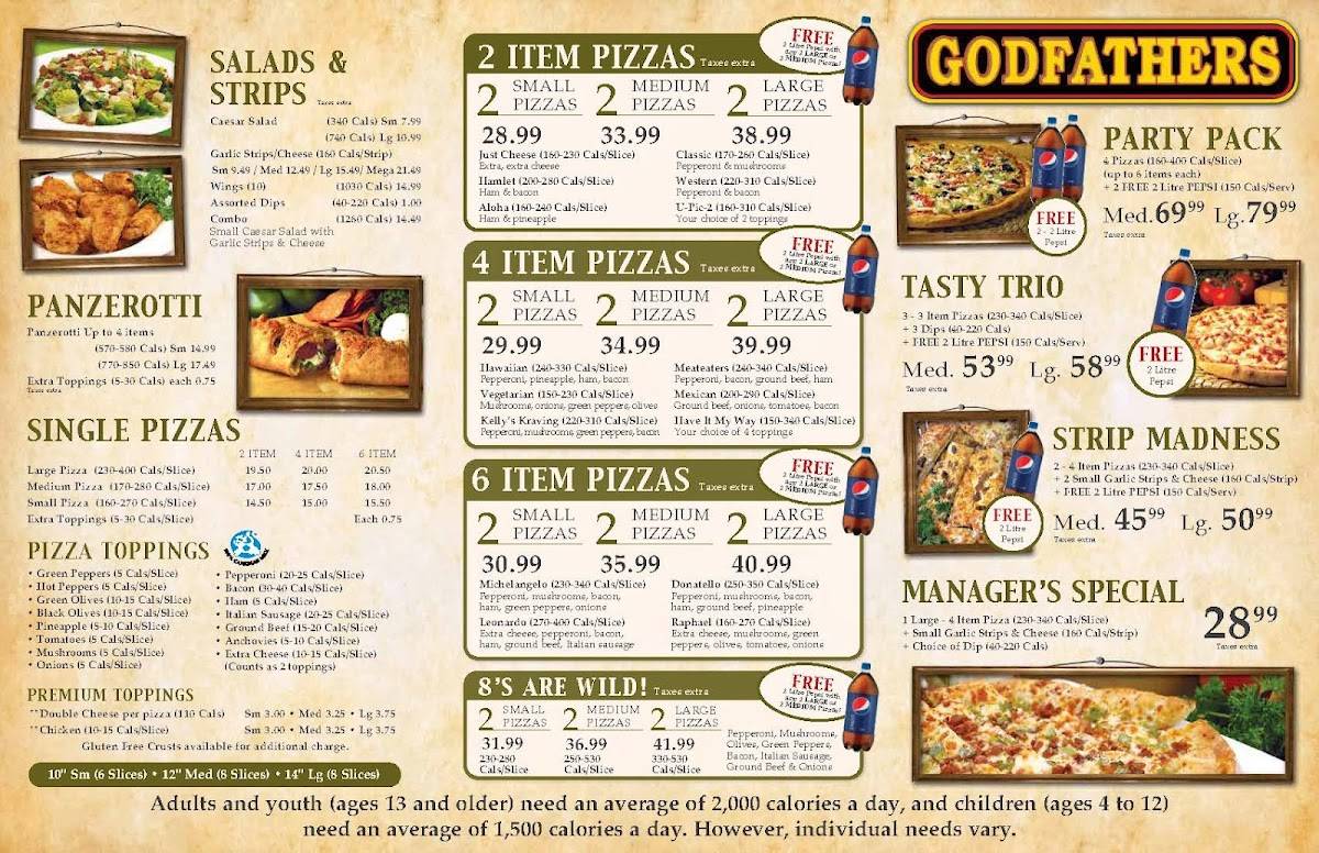 Menu at Godfathers Pizza - Ridgetown pizzeria, Chatham-Kent, 11 Main St E