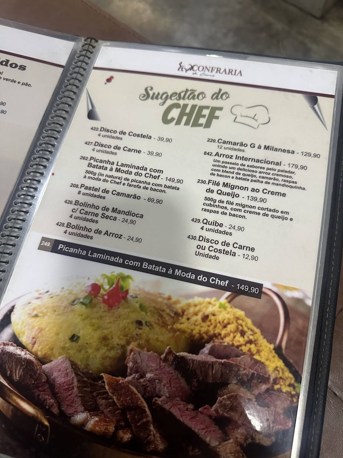 Confraria da Carne cardápio