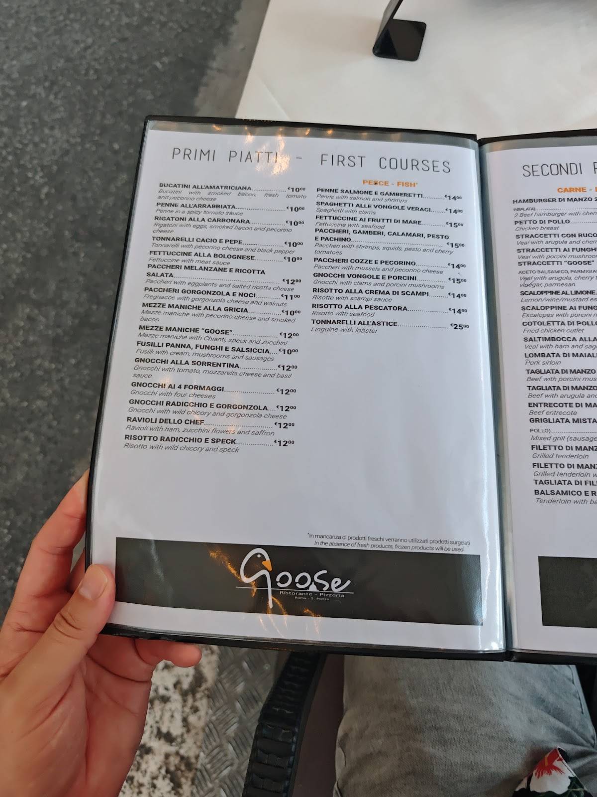 Menu di Goose 
