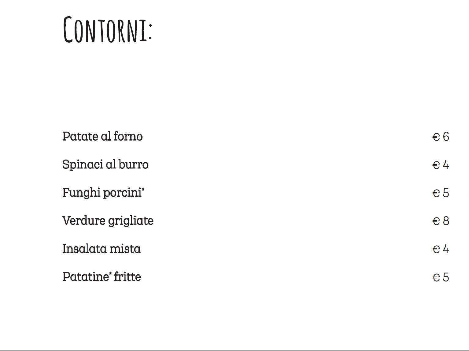 Menu di Graal 