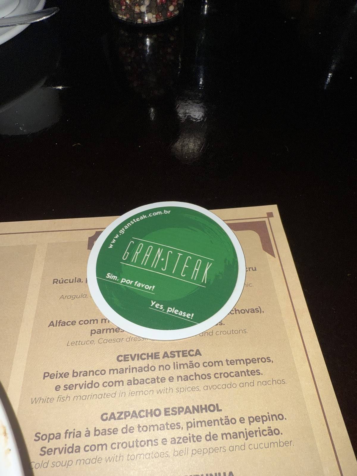 Gran Steak cardápio