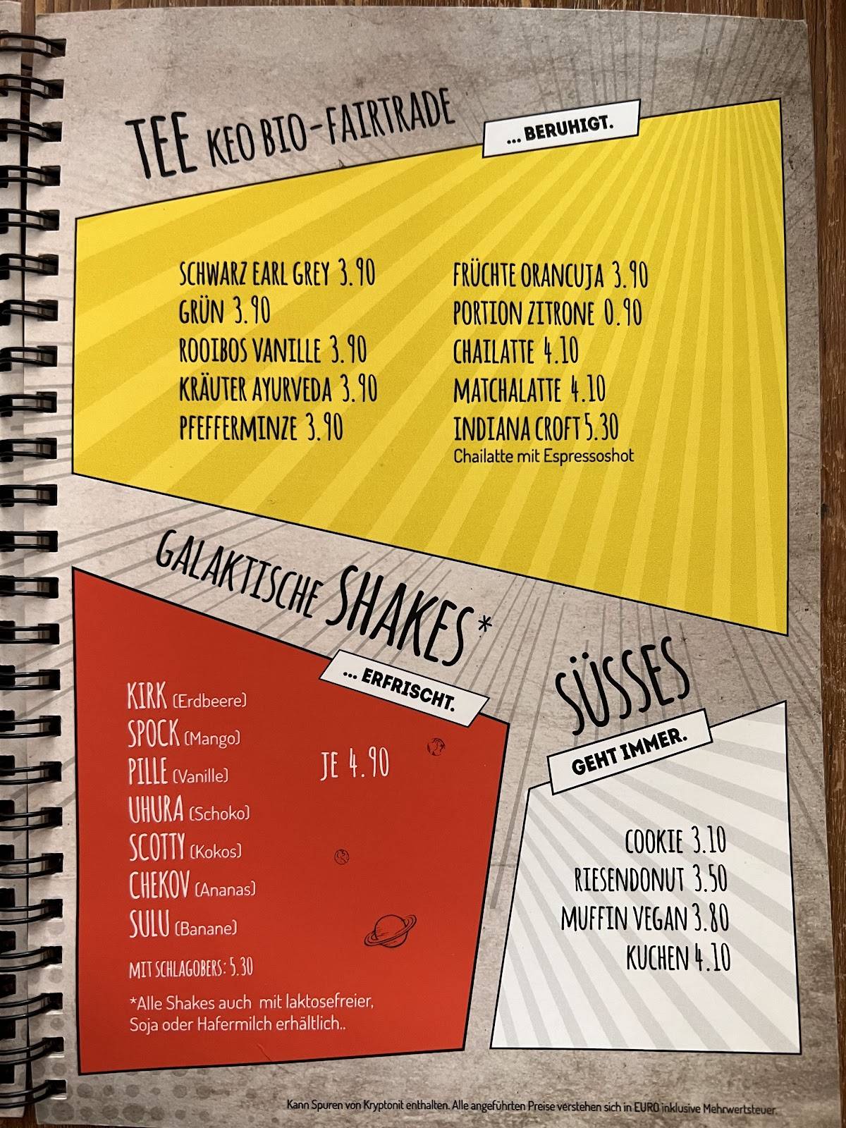 Menu de Geek's Café-Bar