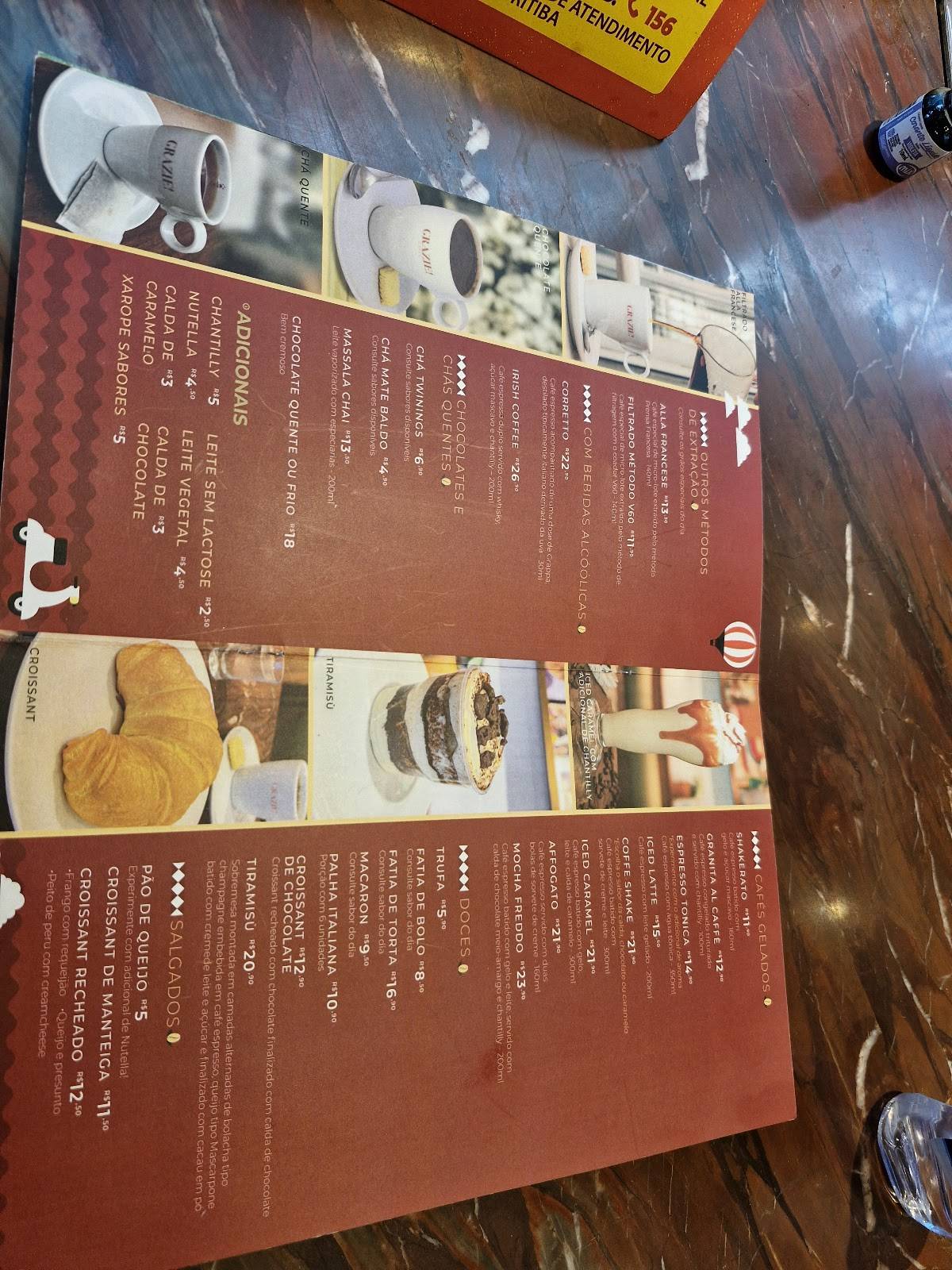 Grazie! Caffè cardápio