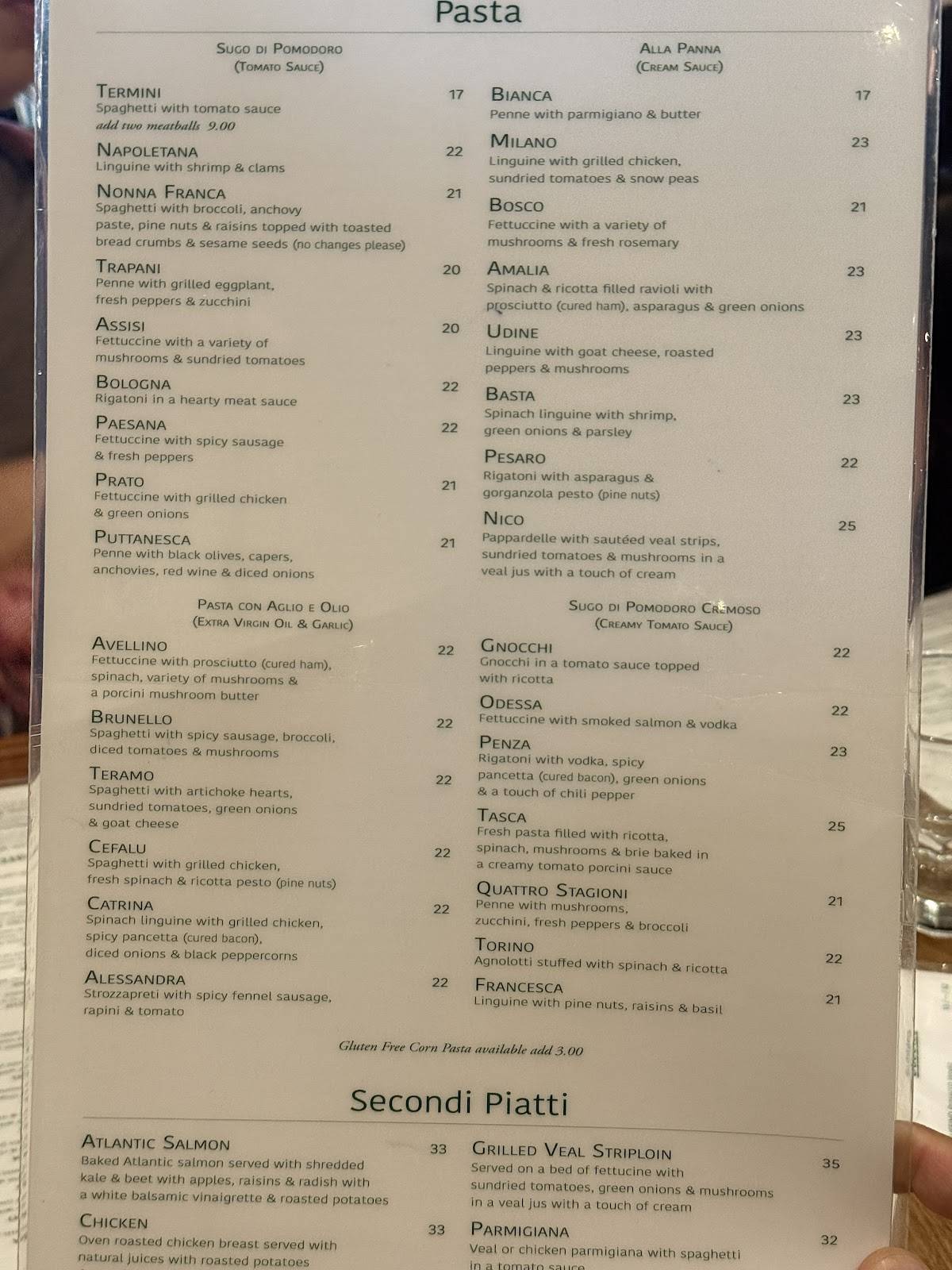 Menu de Grazie Ristorante