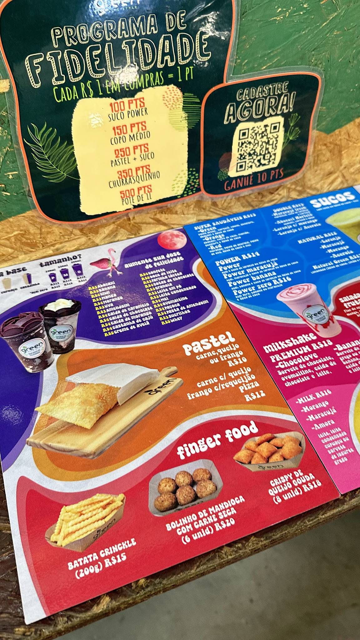 Green Açaí cardápio