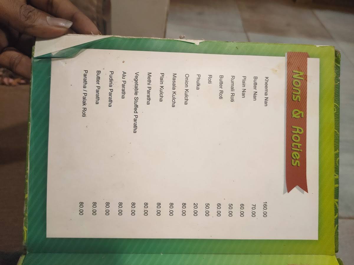 Green Tree Restaurant menu