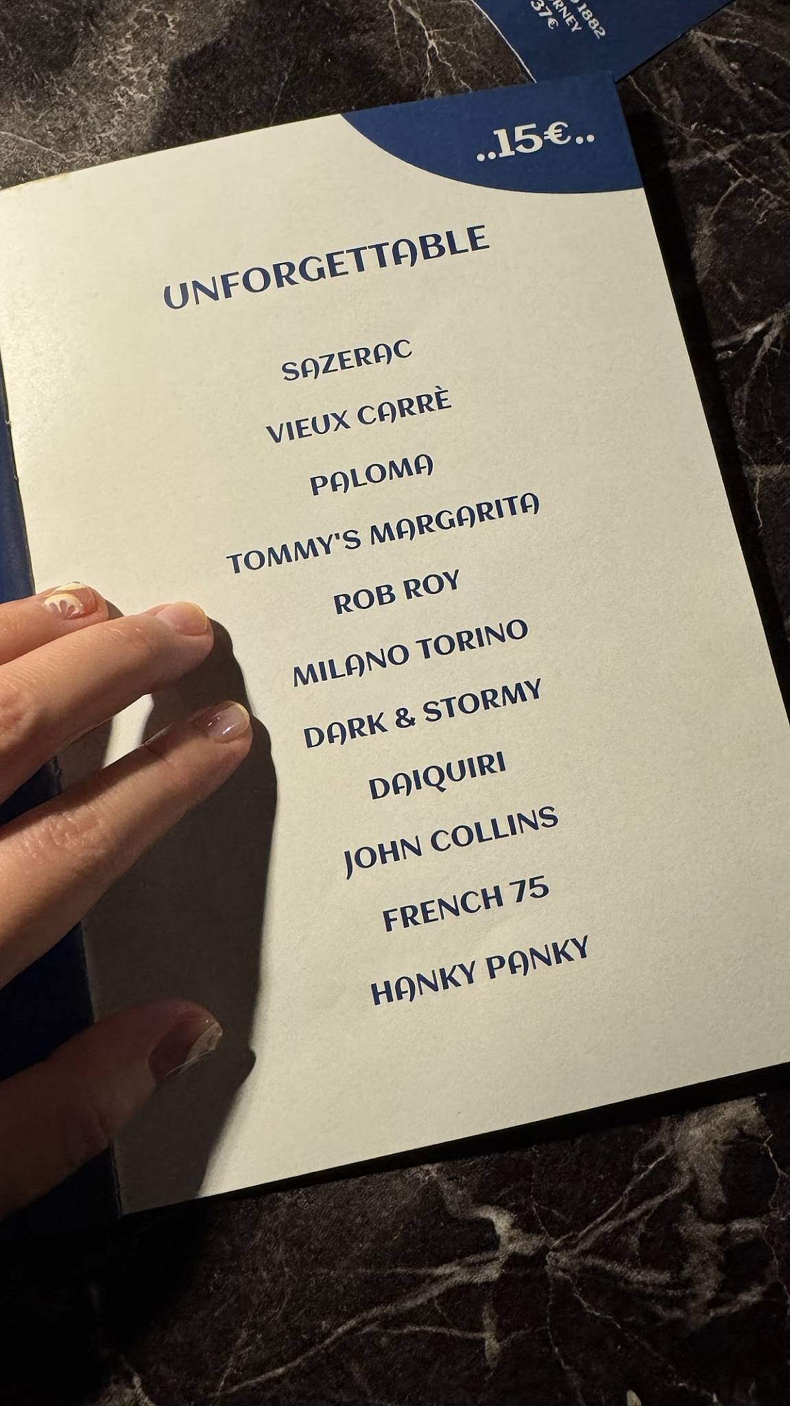 Menu di Gregory's Jazz club 