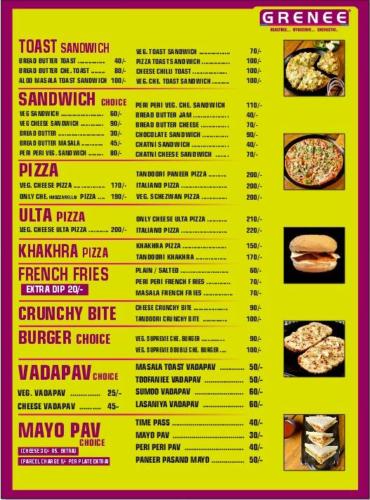 Grenee - Ghod Dod Road menu