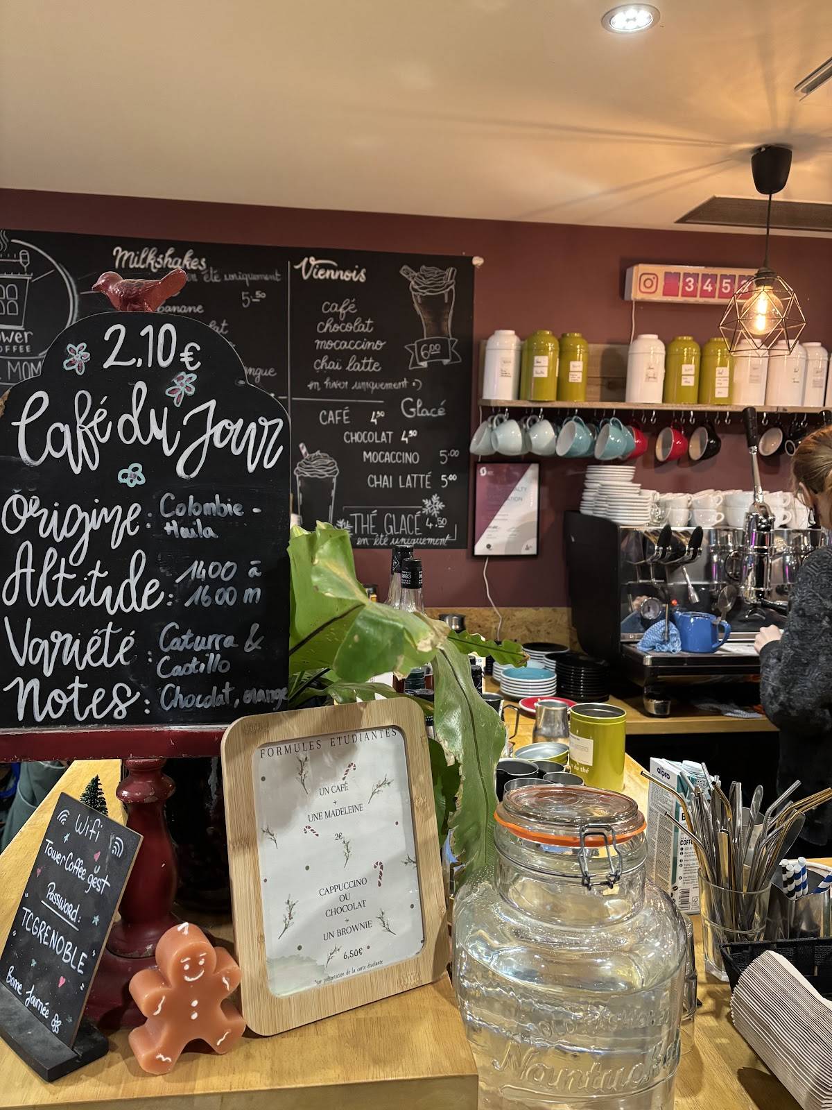 Menu de Tower Coffee Grenoble