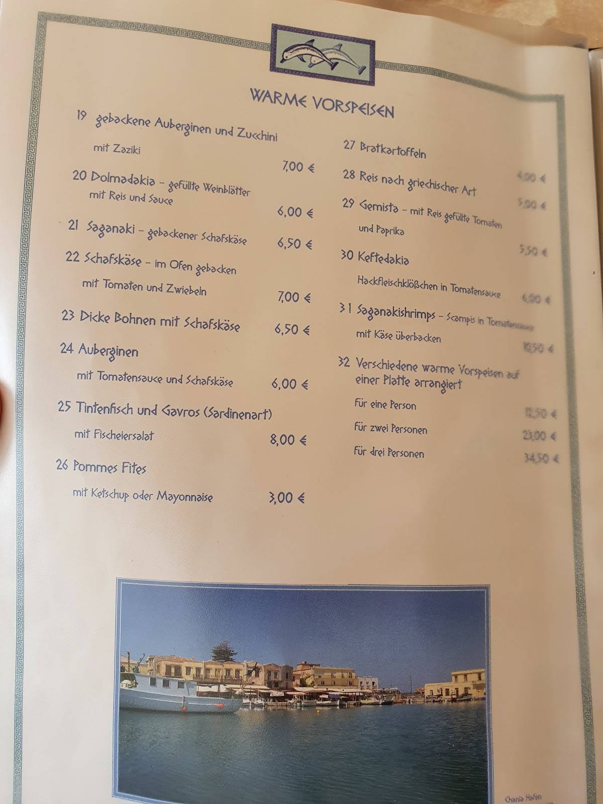 Menu de Griechisches Restaurant Delphin