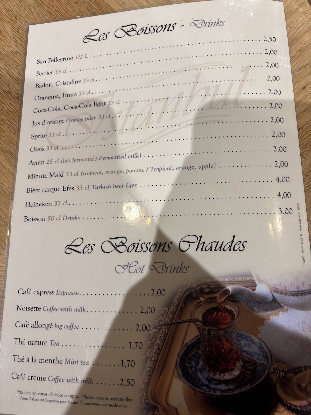 Menu de Grill Istanbul