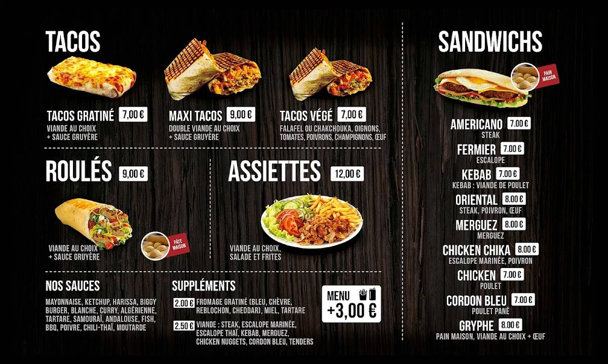 Menu de Gryphe Food