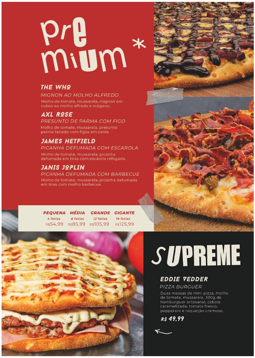 Pizza Rock Delivery cardápio