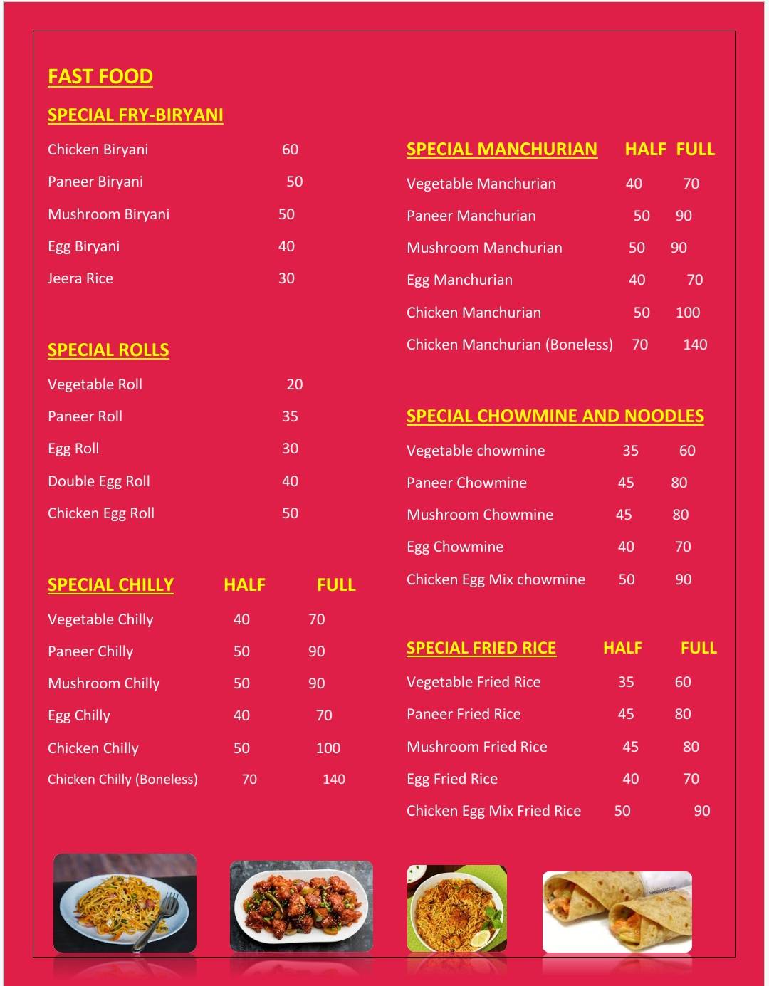 Gupta South Indian (veg & non-veg) menu