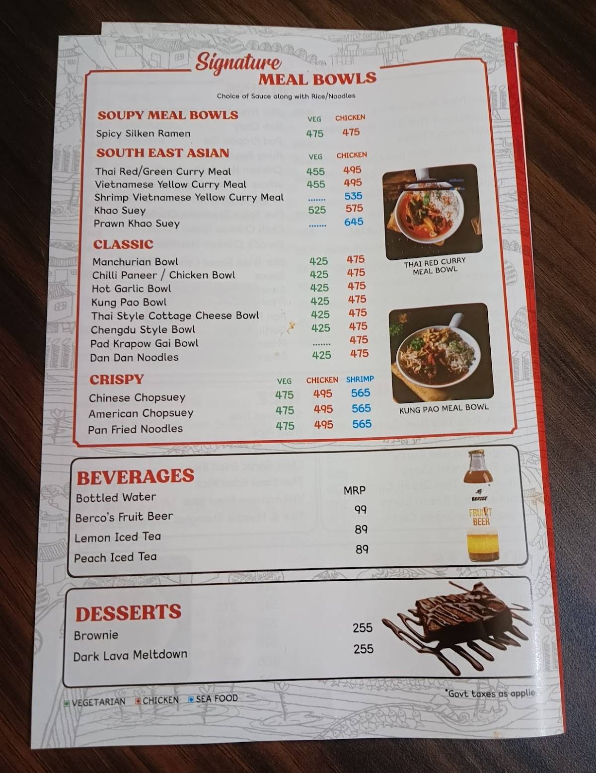 Berco's menu