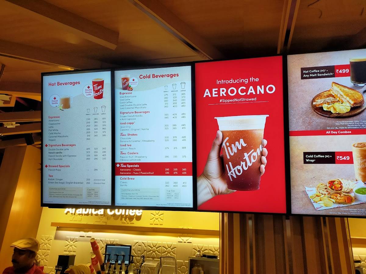 Tim Hortons menu