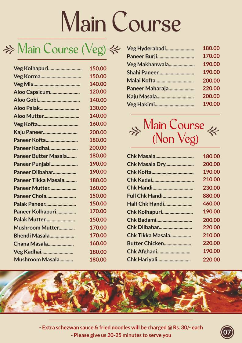 HAKIMI menu