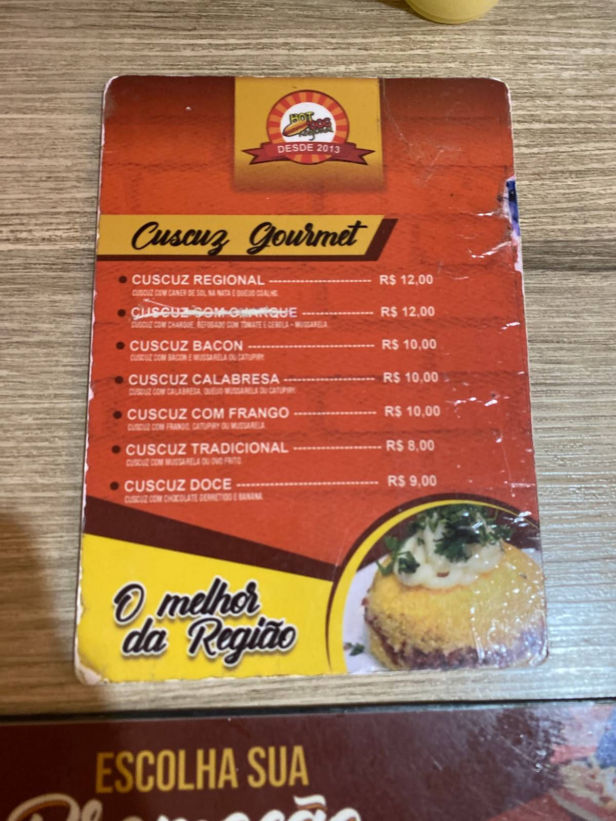 Hot Dog Regional cardápio