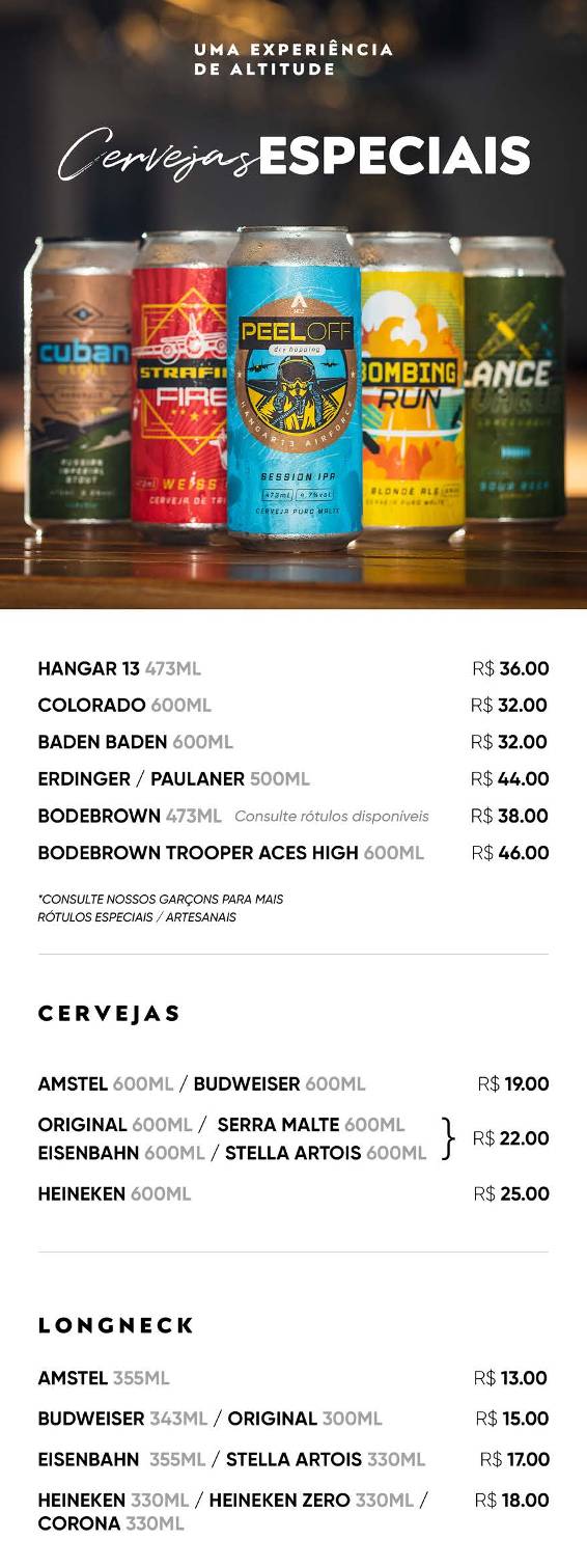 Hangar 13 Gastronomia cardápio