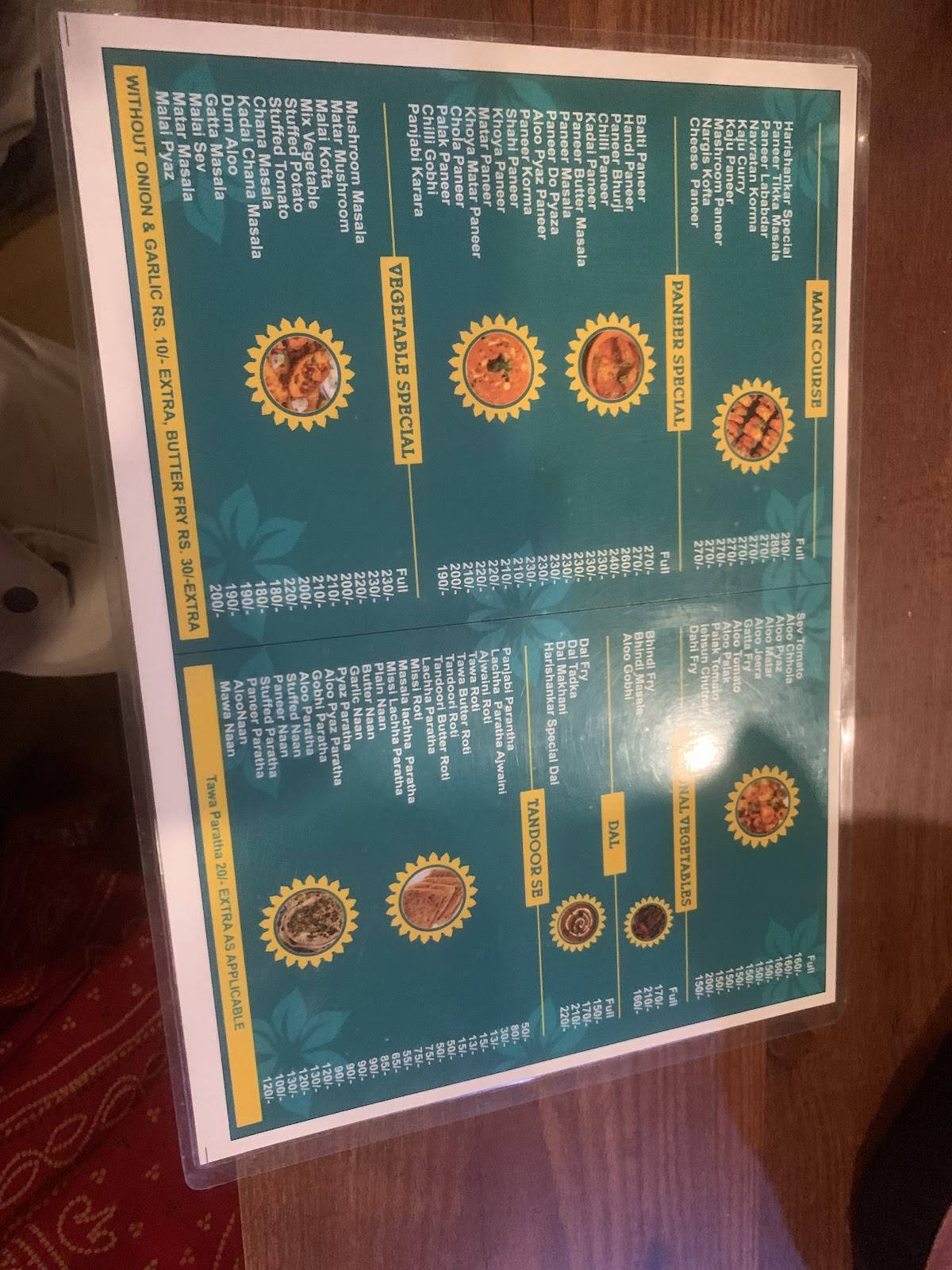 Harishankar Veg Restro menu