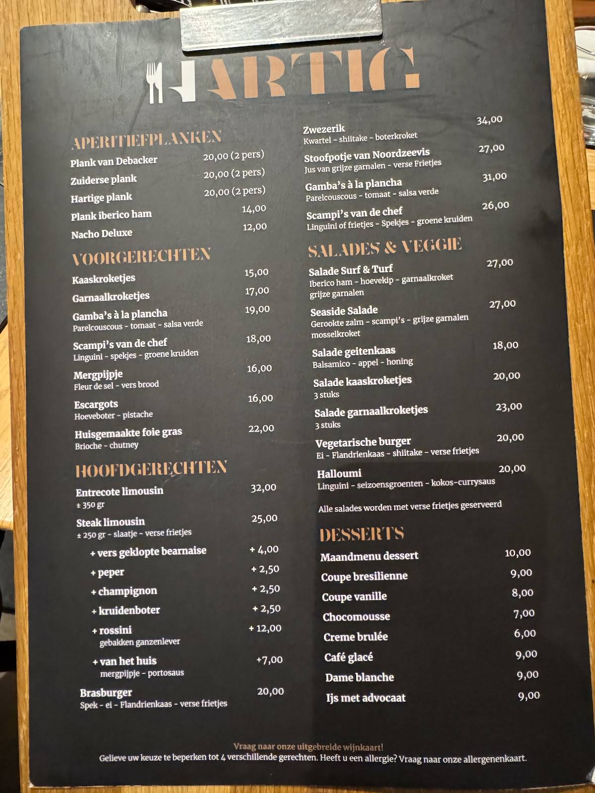 Menu de Hartig