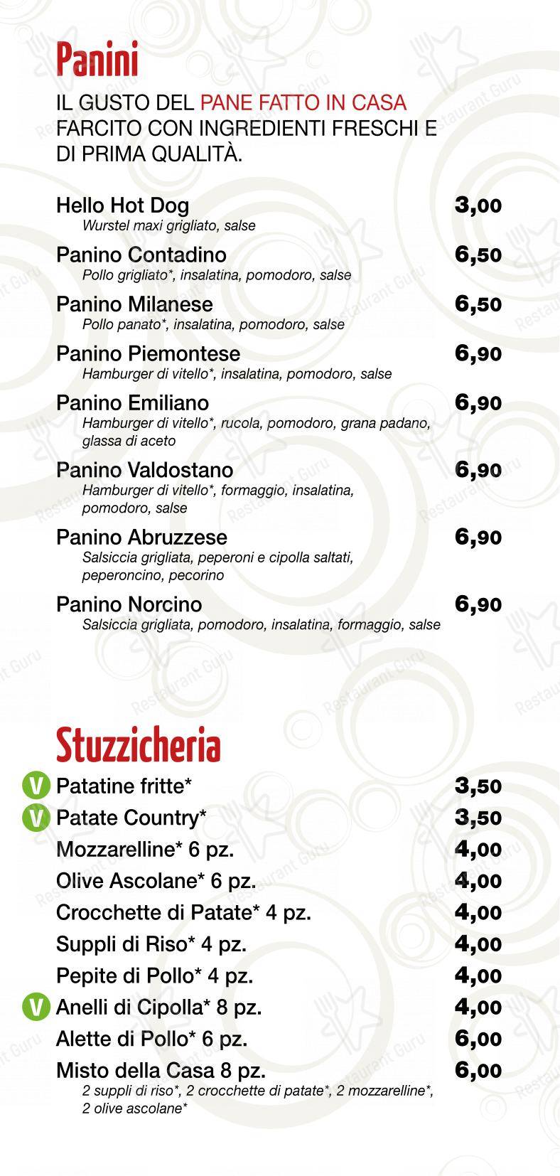 Menu per HelloPizza.it pizzeria