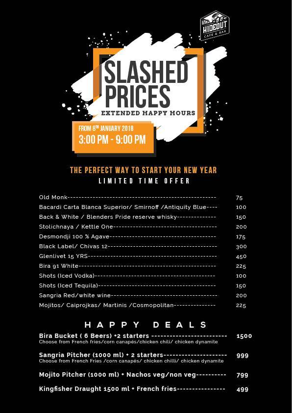Hideout menu