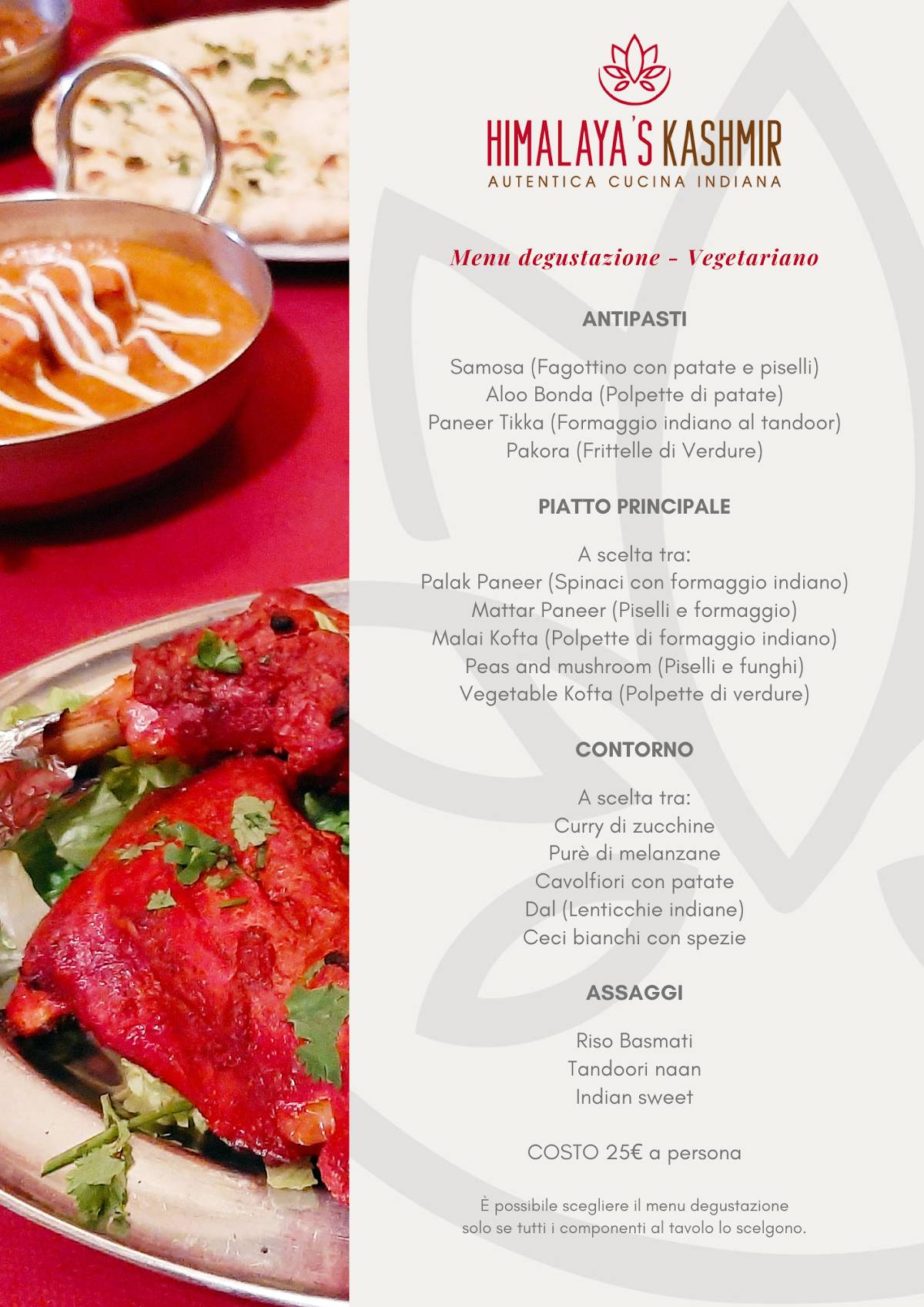 Menu di Himalaya's Kashmir - Ristorante indiano Roma - Autentici sapori d'India 
