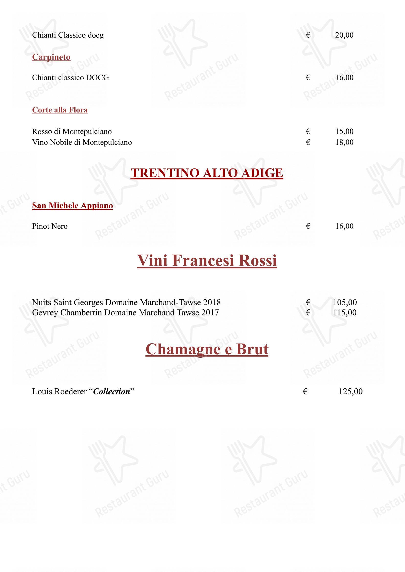 Menu di Hostaria Da Cesare Bottega Storica dal 1921 - Menu