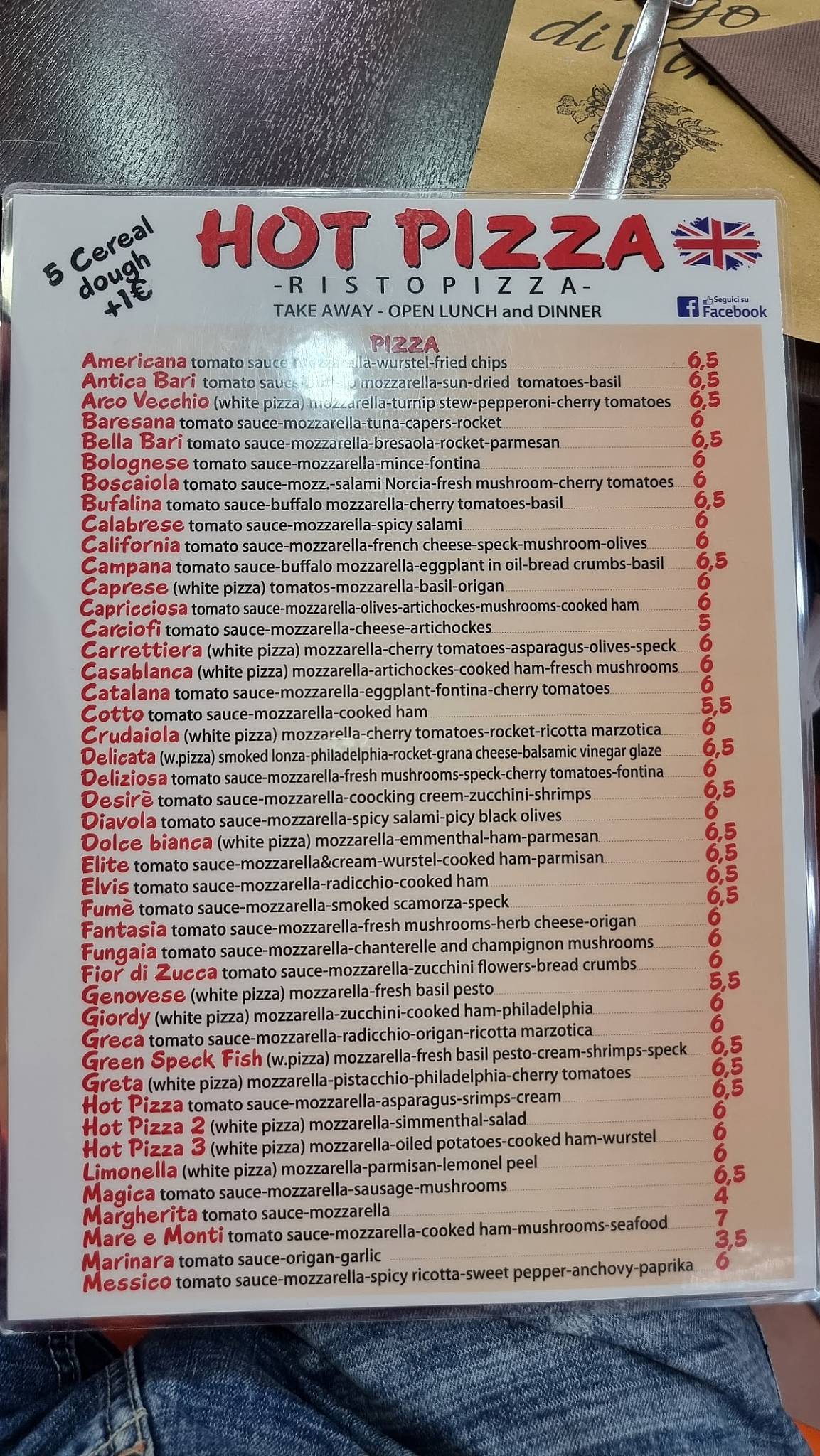 Menu di Hot Pizza 