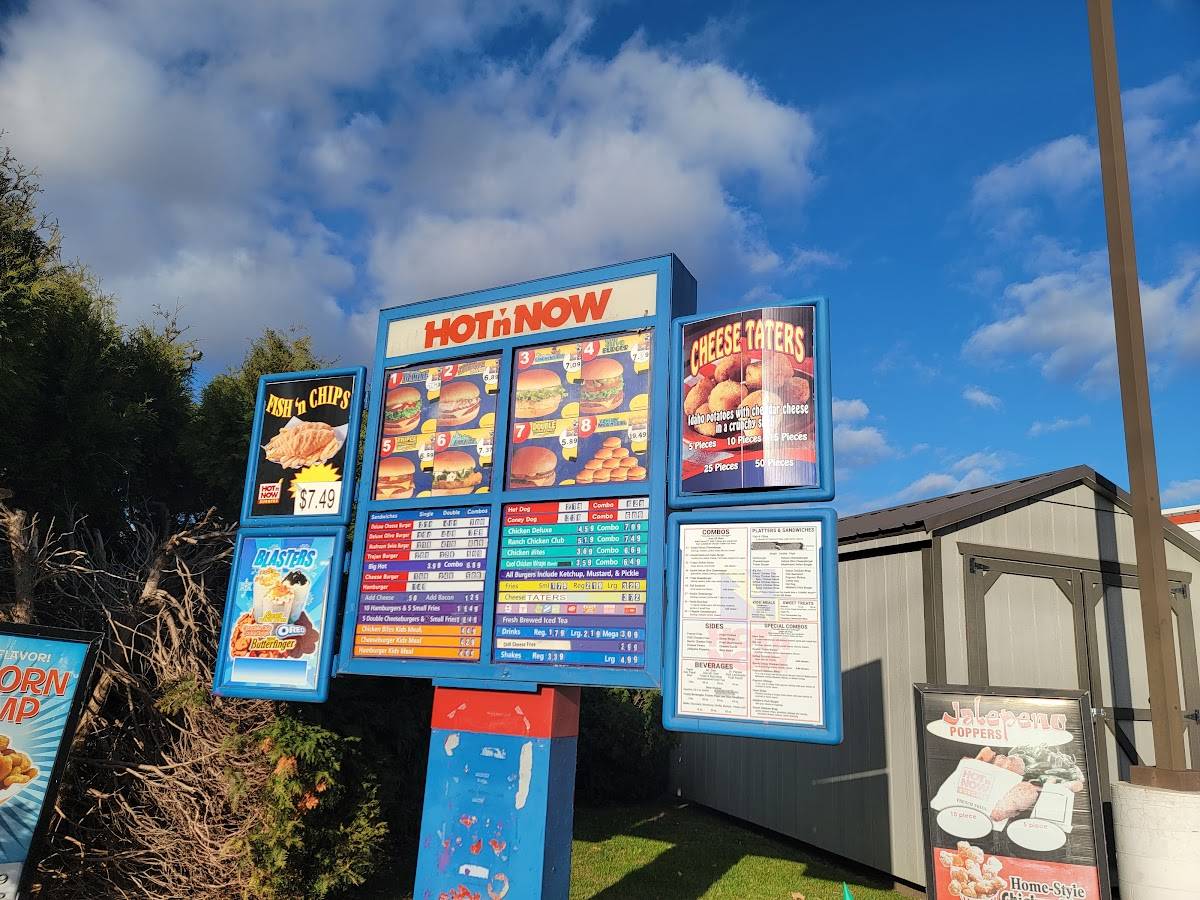 Menu at Hot 'n Now Hamburgers fast food, Sturgis