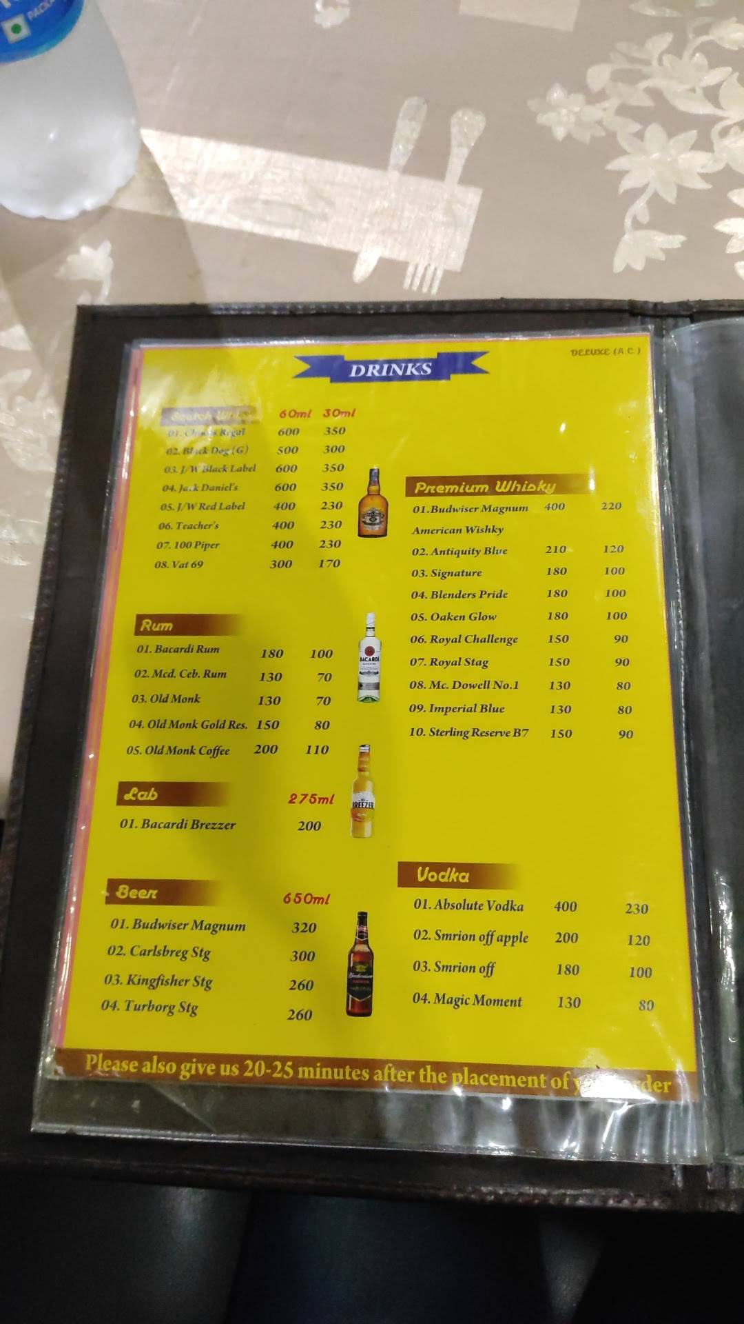 Hotel Hindustan Bar cum Restaurant menu