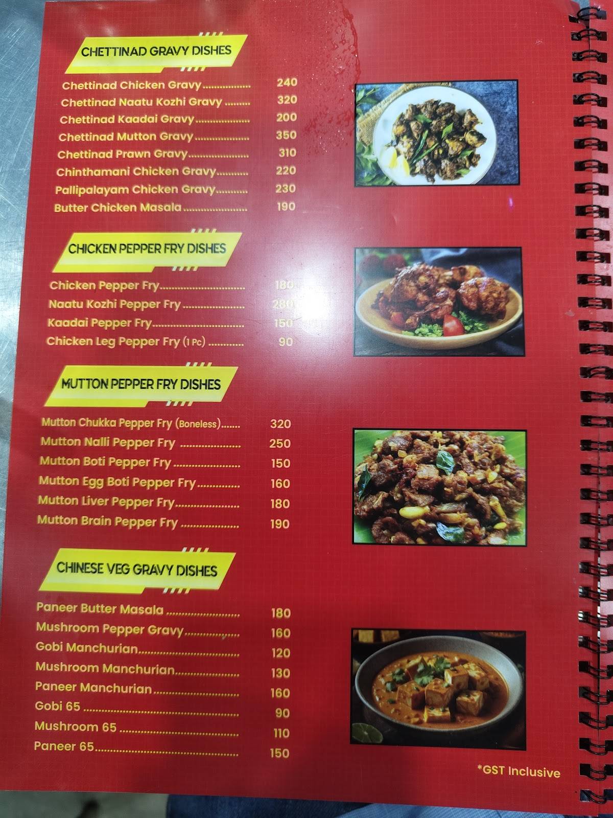 Hotel Sri Vari Bangalore Bun Parotta menu