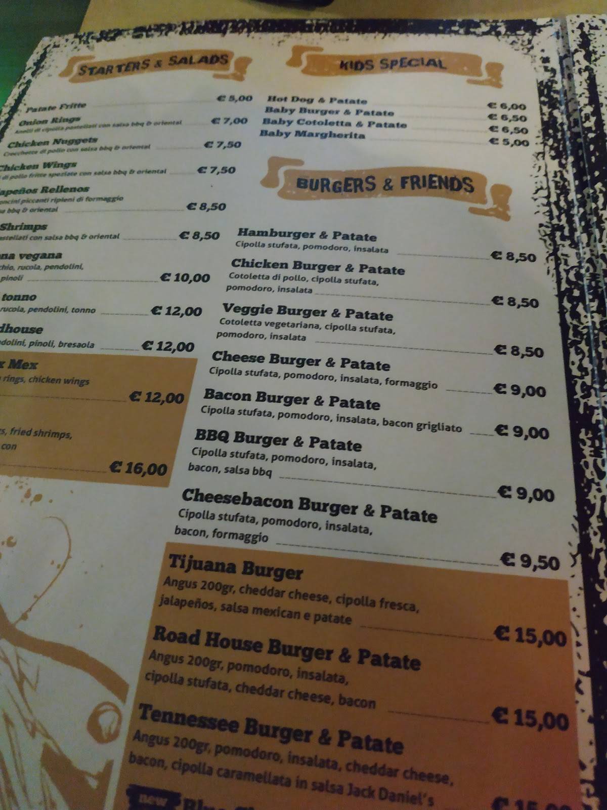 Menu di House of Rock 