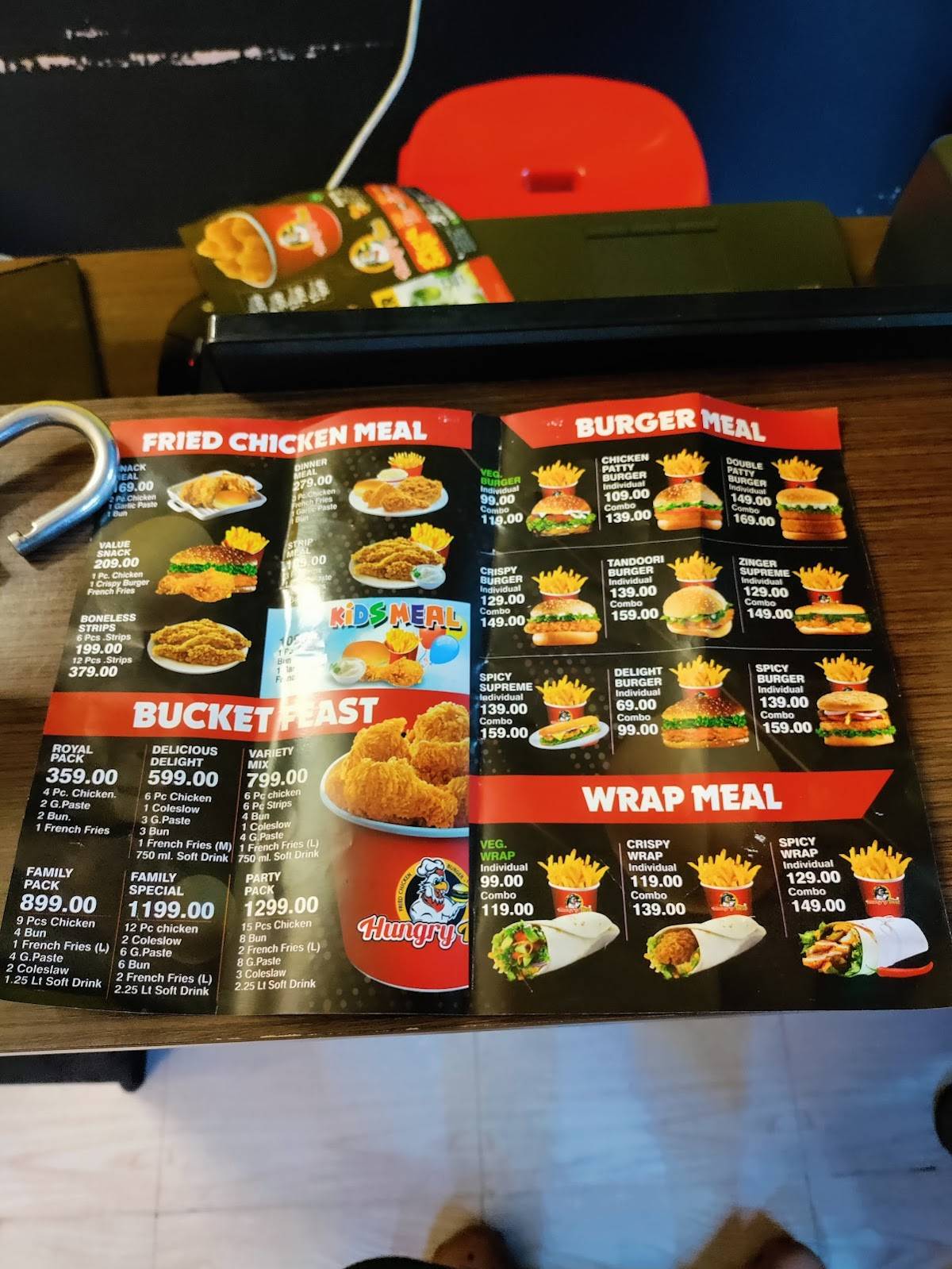 Hungry hen menu