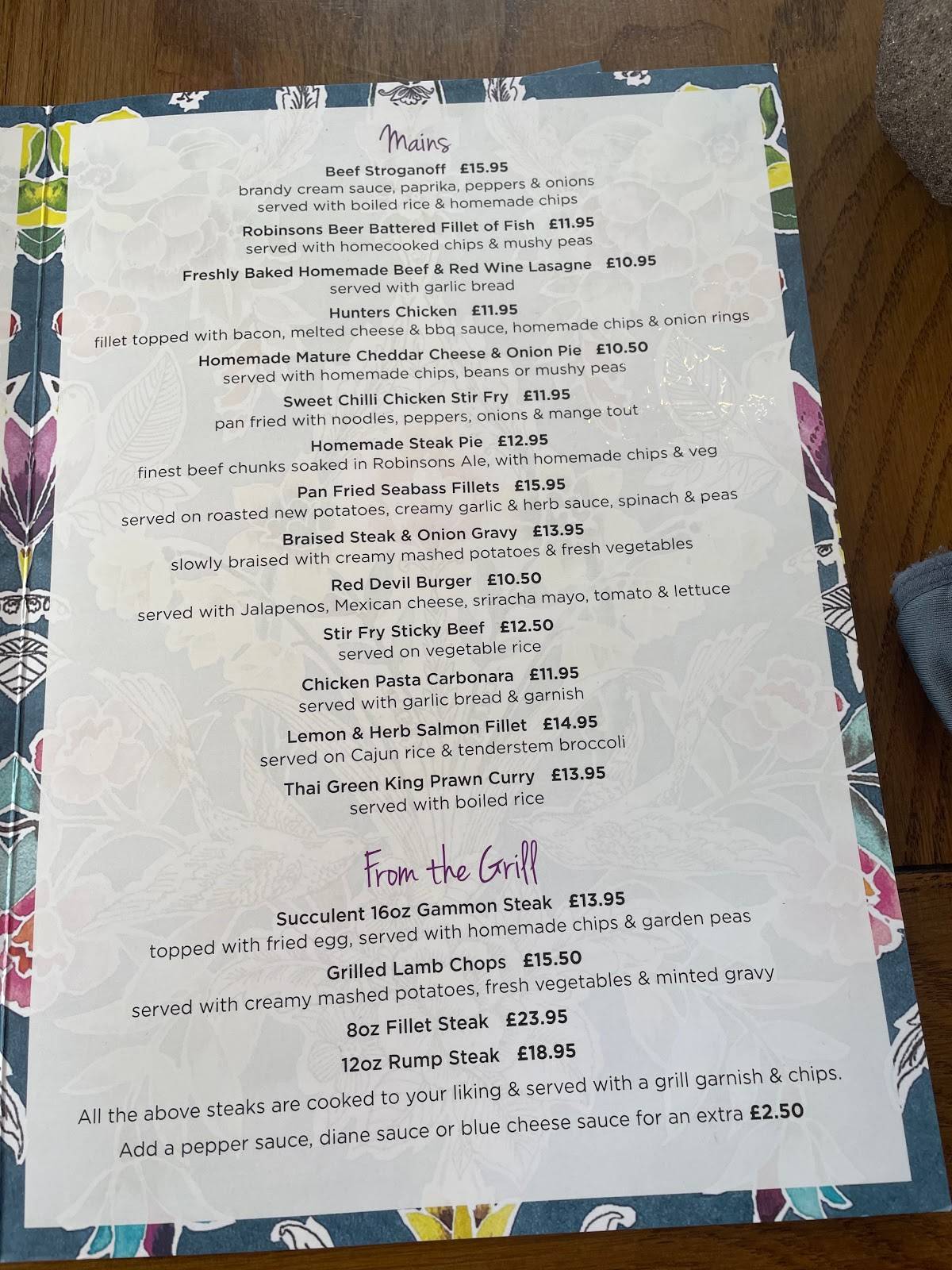 Menu at Rising Moon pub & bar, Hyde