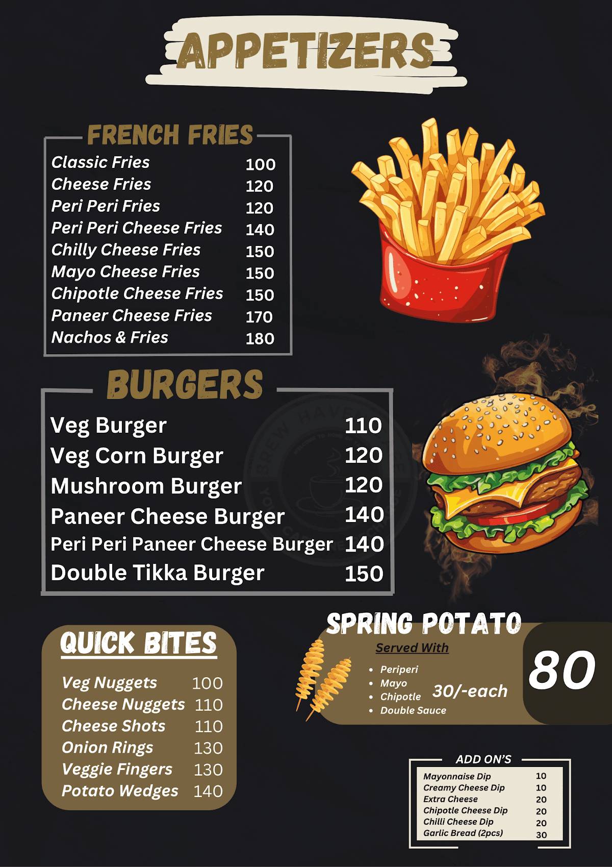 Brew Haven Cafe menu