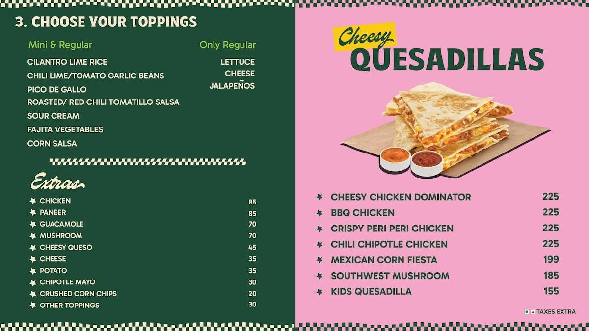 California Burrito Mexican Kitchen @ Punjagutta menu